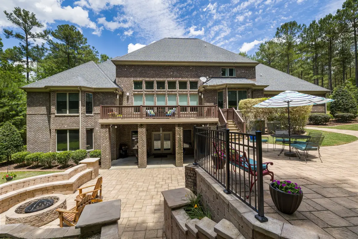 Terrace, fire pit and brick front, exterior